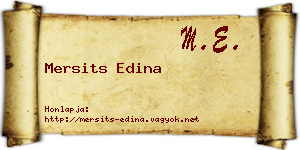 Mersits Edina névjegykártya